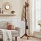 68.9” Tall Space Saving Solid Wood Coat Rack with 8 Hooks and Triangular Base for Home or Office